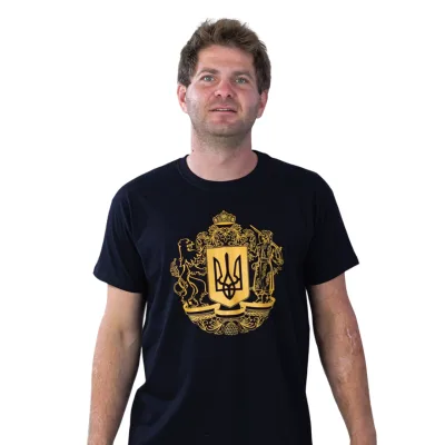 Футболка Sol's Imperial 190 Герб України чорний M (11500309/137M)