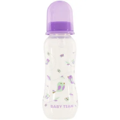 Пляшечка для годування Baby Team з силіконовою соскою 250 мл фіолет (1121_фиолетовый)
