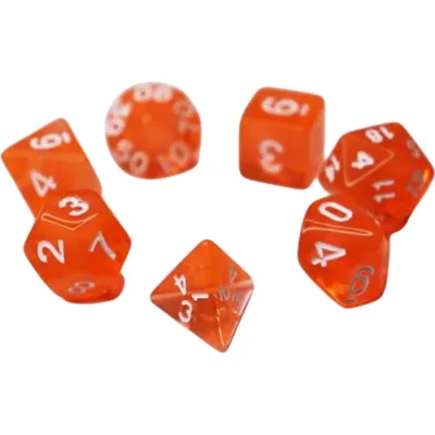 Набір кубиків для настільних ігор Games 7 Days Transparent 7 Dice Set - Orange (g7dtran03)