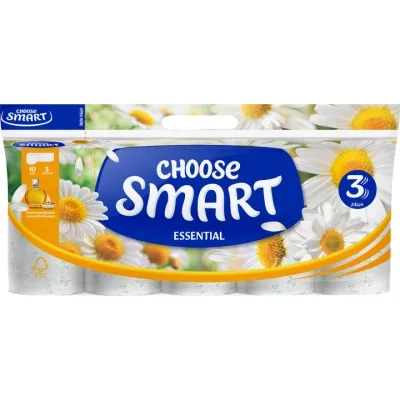 Туалетний папір Smart Tissue Essential Chamomile 3 шари 10 рулонів (5944582100114)