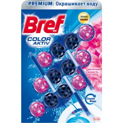Туалетний блок Bref Кольорова вода Квіткова свіжість 3х50 г (9000101024067/9000101853414)