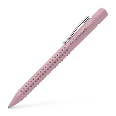 Ручка кулькова Faber-Castell автоматична Grip 2010, корпус пудровий рожевий, стрижень синій М (0.7 мм) (32028)