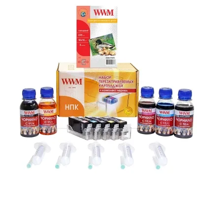 Комплект перезаправних картриджів WWM CANON iP4840/MG5140/5240 AO-chip (RC.CLI426ARC)