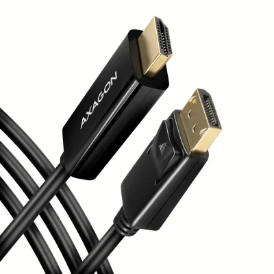 Кабель мультимедійний HDMI M to DisplayPort M 1.8m 4K30Hz black AXAGON (RVD-HI14C2)