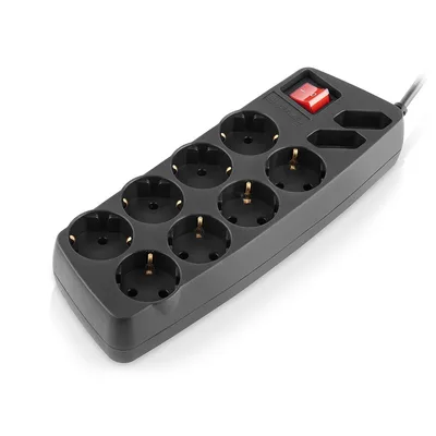 Мережевий фільтр живлення REAL-EL REAL-EL RS-10 Protect, 3m, black (EL122300039)