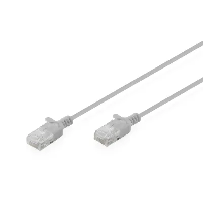 Патч-корд 0.3м, UTP, cat.6, Sliim, AWG 32/7, Cu, LSZH, grey Digitus (DK-1618-003S)