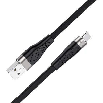 Дата кабель USB 2.0 AM to USB-C 1.0m 3A silicone X53 black HOCO (6931474738097)