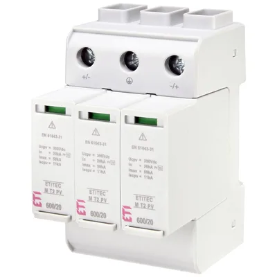 Обмежувач перенапруги ETI ETITEC M T2 PV 600/20 Y (для PV систем) (2440735)