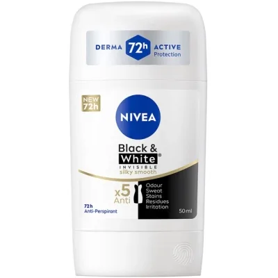 Антиперспірант Nivea Black & White Invisible Silky Smooth 72H Antiperspirant 50 мл (4006000084640)