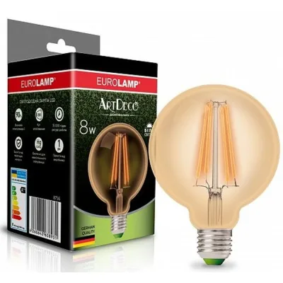 Лампочка Eurolamp G95 8W E27 4000K (LED-G95-08274(Amber))