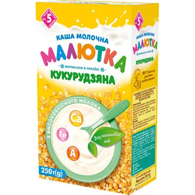 Дитяча каша Малютка Кукурудзяна для дитячого та дієтичного харчування 250 г (4820199501319)