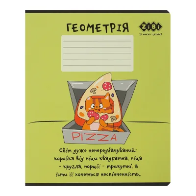 Зошит ZiBi предметний CUTE CAT, 36 аркушів, клітинка, геометрія (ZB.1731-04)