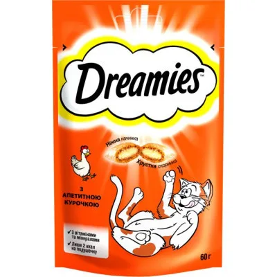 Ласощі для котів Dreamies з куркою 60 г (4008429037894)