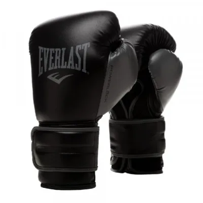 Боксерські рукавички Everlast PowerLock Boxing Training Gloves P00002284 чорний 12 унцій (009283608330)