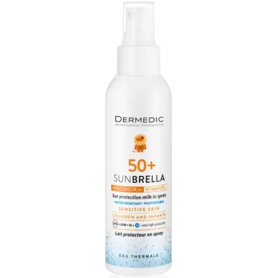 Засіб від засмаги Dermedic Sunbrella Baby Сонцезахисний молочко-спрей для дітей SPF50+ 150 мл (5901643174873)