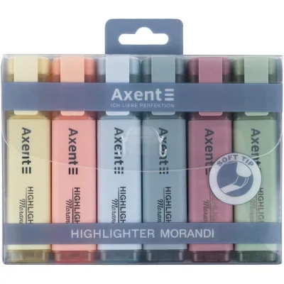 Набір маркерів Axent Highlighter 2537-A, 1-5 мм клиноп., 6 morandi (2537-60-A)