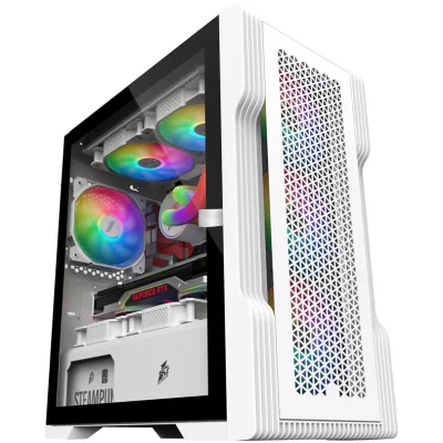 Корпус для ПК 1stPlayer T3-WH-4F1-W