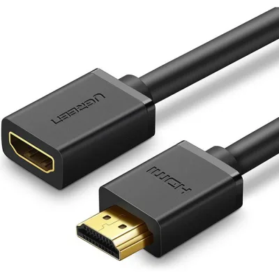 Кабель мультимедійний HDMI M to HDMI F 0.5m HD107 black Ugreen (10140)