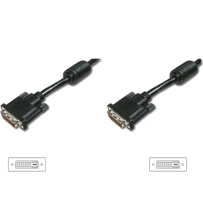 Кабель мультимедійний DVI M to DVI M 3.0m 24+1pin 2560x1600 30Hz black Digitus (AK-320101-030-S)