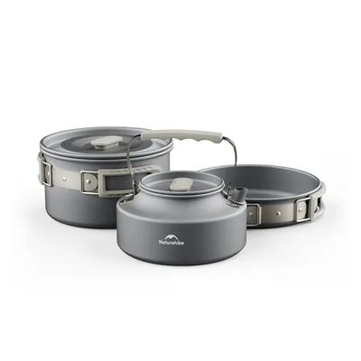 Набір посуду (каструля, сковорідка, чайник) Naturehike CNK2450CF010, алюміній