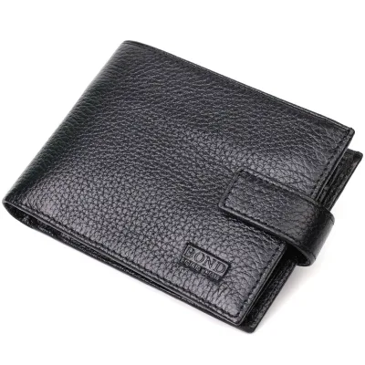 Гаманець Bond Accessories З натуральної шкіри Чорний (22042)