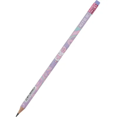 Олівець графітний Kite Rainbow Catcorn круглий, з гумкою, НВ (K24-056-2)