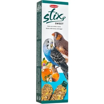 Ласощі для птахів Padovan Stix Sweet для хвилястих папуг та амадинів 80 г (8001254002064)