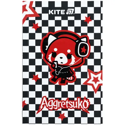 Блокнот Kite А6 Aggretsuko, тверда обкладинка, 80 аркушів, клітинка (AR25-199)