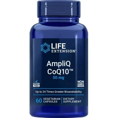 Вітамінно-мінеральний комплекс Life Extension Коензим Q10, 50 мг, AmpliQ CoQ10, 60 вегетаріанських капсул (LEX25536)