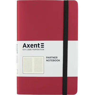 Книга записна Axent Partner Soft 125х196 мм 96 аркушів клітинка червона (8206-05-A)