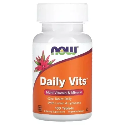Вітамінно-мінеральний комплекс Now Foods Мультивітаміни та мінерали, Daily Vits, Multi Vitamin & Mineral, 100 табл (NF3770)