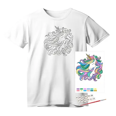 Набір для творчості Rosa футболка-розмальовка, Unicorn, бавовна 100, розмір S (4823098543800)