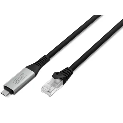 Дата кабель USB-C to RJ45 Ethernet 3.0m CAT 6A S/FTP 1Gbps LSZH Digitus (AK-300601-030-S)