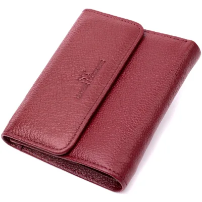 Гаманець ST Leather Шкіряний з монетницею Бордовий (19492)