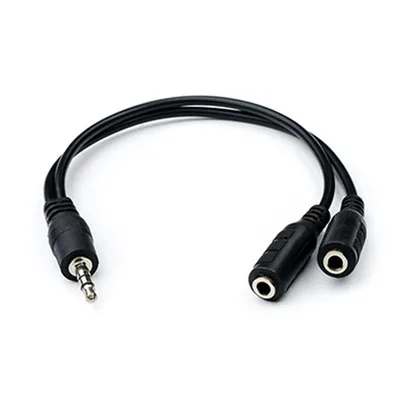 Кабель мультимедійний 3.5mm M to 2x3.5mm F 0.2m Atcom (16850)