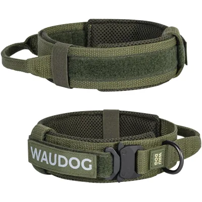 Нашийник для тварин WAUDOG PRO з ручкою тактичний металевий фастекс XL хакі (688931)