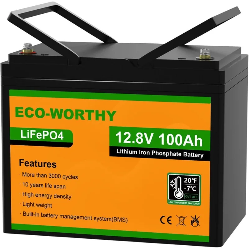 Батарея LiFePo4 Eco-Worthy 12.8V 100Ah LCD (Eco-Worthy-12100bt)