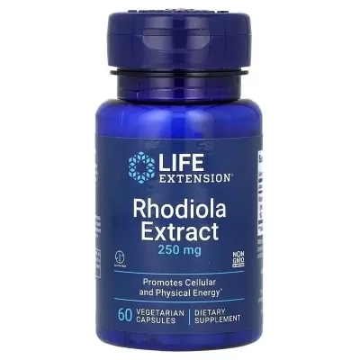 Вітамінно-мінеральний комплекс Life Extension Родіола, 250 мг, Rhodiola Extract, 60 вегетаріанських капсул (LEX-88906)