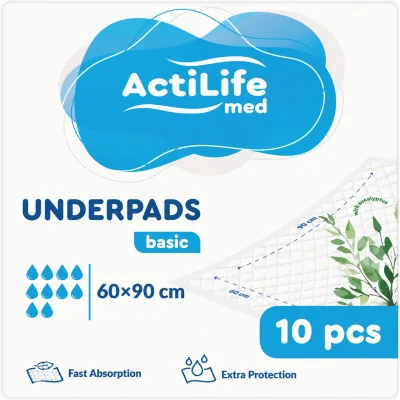 Пелюшки для малюків ActiLife Med Basic 60 х 90, 10 шт (4820174981426)