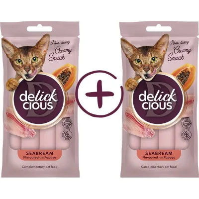 Ласощі для котів Delickcious Кремові дорада з додаванням папаї 1+1 (4820269148000)