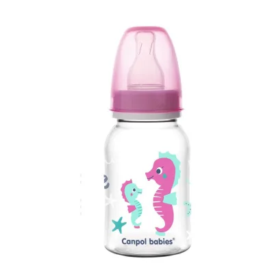 Пляшечка для годування Canpol babies PP LOVE&SEA 120 мл рожева (59/300_pin)