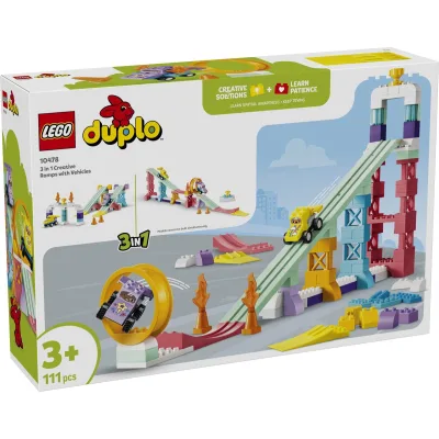 Конструктор LEGO DUPLO 3 в 1 Цікаві гірки та трампліни з автомобілями (10478)