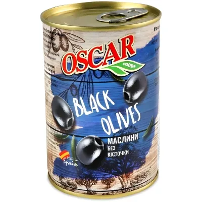 Овочева консервація Oscar foods Маслини без кісточки 400 г (8413552051345)