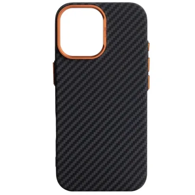 Чохол до мобільного телефона Armorstandart LikeCarbon2 SE MagCase Apple iPhone 17 Black Orange (ARM89160)