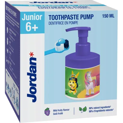 Дитяча зубна паста Jordan Junior 6+ років з дозатором, 150 мл (510003106)