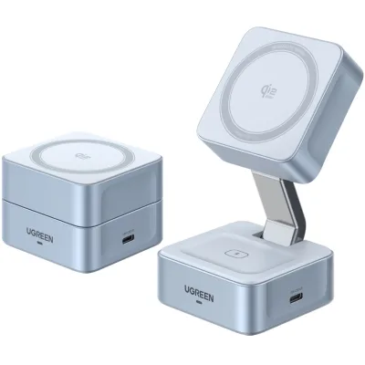 Зарядний пристрій Ugreen W752 2-in-1 Magnetic Wireless Charger black (55960B)