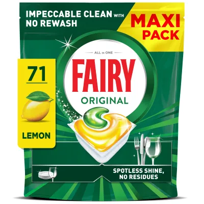 Таблетки для посудомийних машин Fairy Все-в-1 Original Лимон 71 шт. (8700216237420)