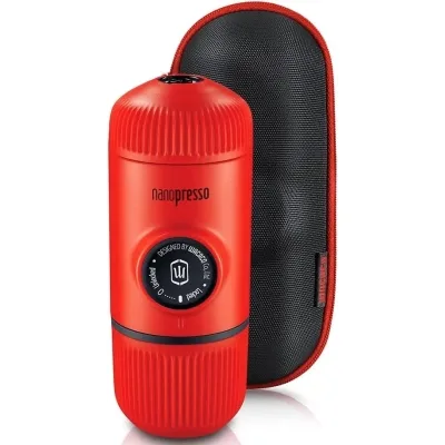 Кавоварка кемпінгова Wacaco Nanopresso з чохлом червона (WNANORED)