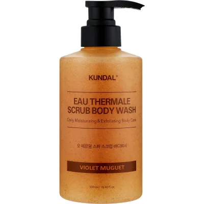 Гель для душу Kundal Eau Thermal Scrub Body Wash Violet Muguet 500 мл (8809809428655)