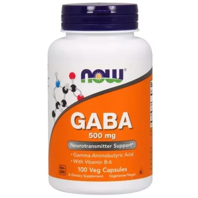 Амінокислота Now Foods GABA (гамма-аміномасляної кислоти) 500мг, 100 дотримуються в (NOW-00087)